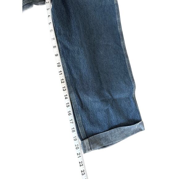 CARHARTT R07 Dungarees Unisex 42W 21 Blue Denim Overalls Bib Unlined Utility EUC - Picture 5 of 5